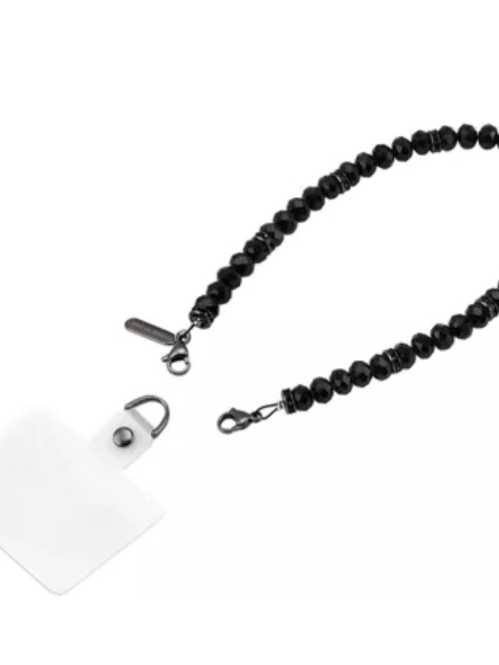 Black Beaded Badge Lanyard with Lobster Clasps